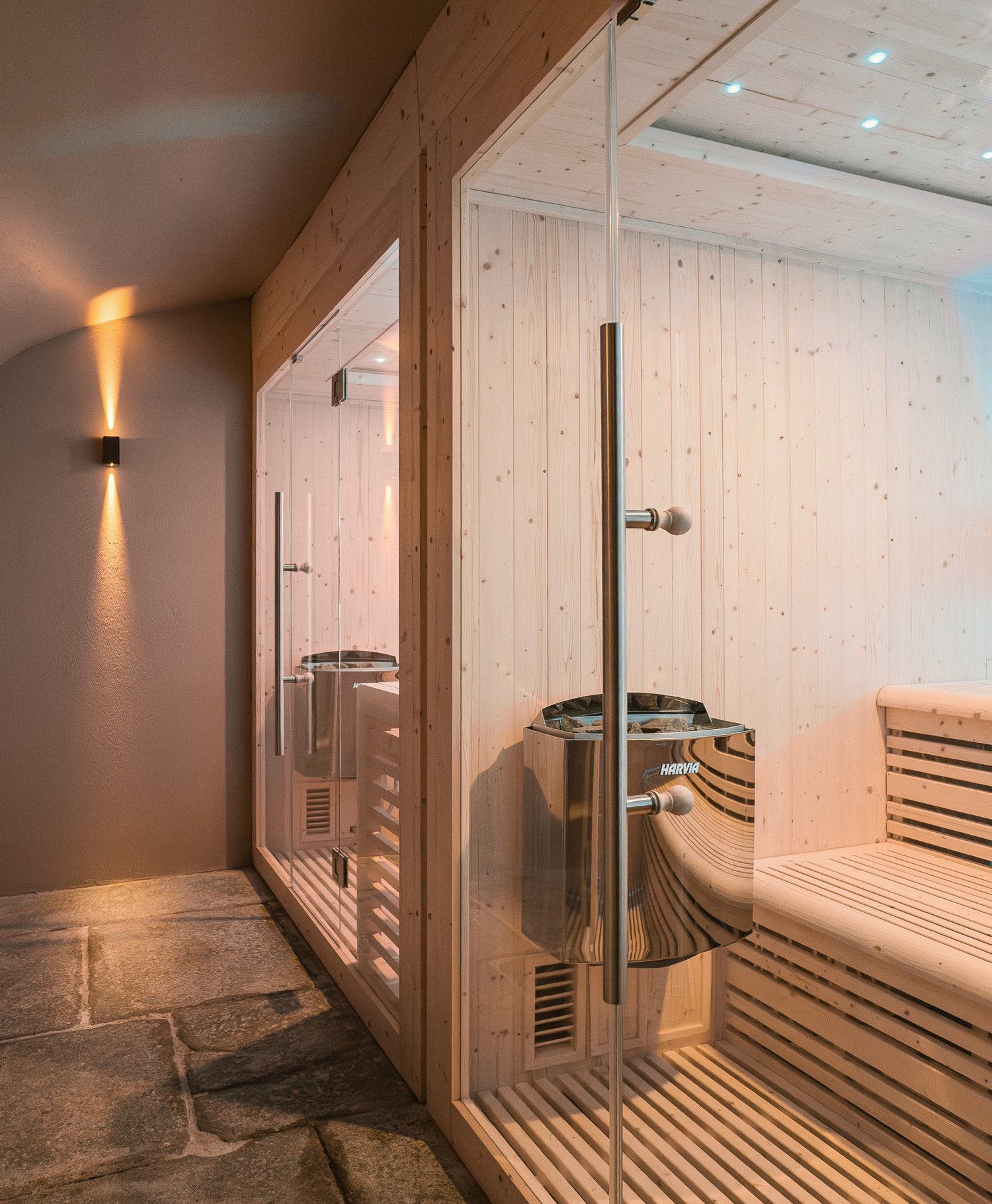 Sauna in the wellness area of Hotel Brocco e Posta